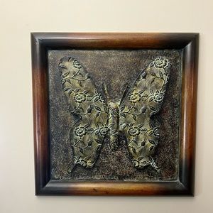 Wall Art 3 D Metal Butterfly Wall Picture/Plaque 22”X 22”